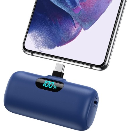 Feob Mini Power Bank, 5000mAh USB C Cargador Portátil 15W PD Carga Rapida Batería Externa Compacto Powerbank con Pantalla LCD