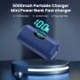 Feob Mini Power Bank, 5000mAh USB C Cargador Portátil 15W PD Carga Rapida Batería Externa Compacto Powerbank con Pantalla LCD