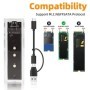 M.2 NVME PCIe NGFF SATA protocolo Dual SSD carcasa transparente USB ti