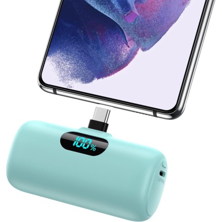 Feob Mini Power Bank, 5000mAh USB C Cargador Portátil 15W PD Carga Rapida Batería Externa Compacto Powerbank con Pantalla LCD