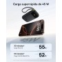 Baseus Powerbank 45W 20000mAh con 2 Cables USB-C Integrados, Power Bank PD3,0 QC4,0 Baterías Externas Carga Rapida, 3 C 1 A,