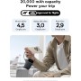 Baseus Powerbank 45W 20000mAh con 2 Cables USB-C Integrados, Power Bank PD3,0 QC4,0 Baterías Externas Carga Rapida, 3 C 1 A,