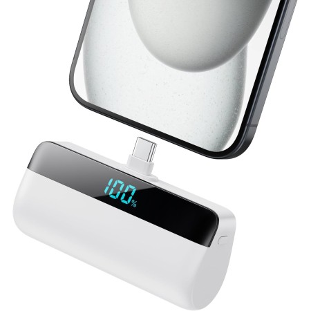 Feob Mini Power Bank para iPhone 16/15 Serie, 5200mAh USB C Cargador Portátil Ultra Compacto Batería Externa Powerbank con