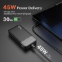 Banco de energía JUOVI Carga rápida, 20000mAh 45W Cargador portátil, Samsung Super Carga rápida con Pantalla LED Cargador de