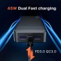 Banco de energía JUOVI Carga rápida, 20000mAh 45W Cargador portátil, Samsung Super Carga rápida con Pantalla LED Cargador de