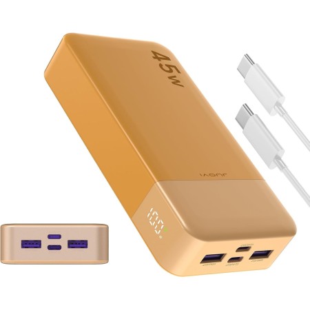Banco de energía JUOVI Carga rápida, 20000mAh 45W Cargador portátil, Samsung Super Carga rápida con Pantalla LED Cargador de