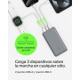Belkin batería externa portátil de 10000mAh, cargador externo USB-C con 1 puerto USB-C y 2 puertos USB-A, power bank de 15 W,