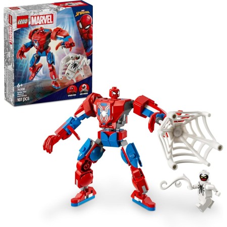 LEGO Marvel Armadura Robótica de Spider-Man vs. el Anti-Venom Juguete de Superhéroes con Figura de Robot y Minifiguras, Juego de