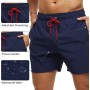 Aisprts Bañador Hombre Bañador Natacion con Bolsillos con Cremallera Pantalones Cortos de Playa Elásticos de Secado Rápido para