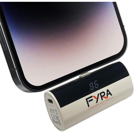 Cargador Portátil para iPhone y Android Mini, 3300mAh Power Bank PD Pequeña y Ligera Batería Externa, Powerbank con Pantalla LED