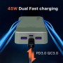 Banco de energía JUOVI Carga rápida, 20000mAh 45W Cargador portátil, Samsung Super Carga rápida con Pantalla LED Cargador de