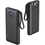VRURC Power Bank 10000mAh con 4 Cables, Integrados Cargador portátil USB C Batería Externa portátil Pantalla LED Digital con 4