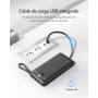 VRURC Power Bank 10000mAh con 4 Cables, Integrados Cargador portátil USB C Batería Externa portátil Pantalla LED Digital con 4