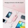 VRURC Power Bank 10000mAh con 4 Cables, Integrados Cargador portátil USB C Batería Externa portátil Pantalla LED Digital con 4
