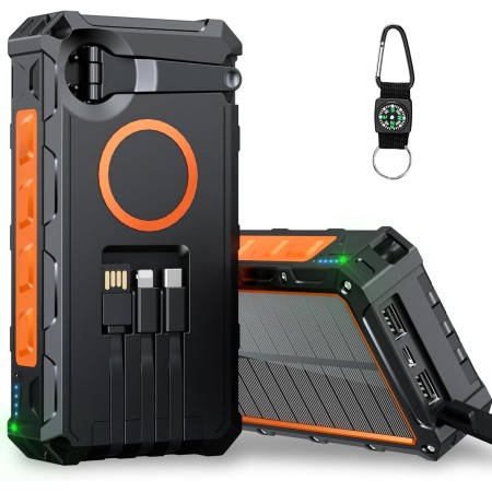 Batería Externa de 56800 mAh y 65 W, Cargador de teléfono de batería Grande, Cargador Solar de batería de manivela Integrado, 3