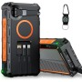 Batería Externa de 56800 mAh y 65 W, Cargador de teléfono de batería Grande, Cargador Solar de batería de manivela Integrado, 3