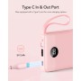 VRURC Power Bank 10000mAh con 4 Cables, Integrados Cargador portátil USB C Batería Externa portátil Pantalla LED Digital con 4