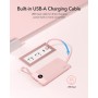 VRURC Power Bank 10000mAh con 4 Cables, Integrados Cargador portátil USB C Batería Externa portátil Pantalla LED Digital con 4