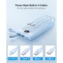 VRURC Power Bank 10000mAh con 4 Cables, Integrados Cargador portátil USB C Batería Externa portátil Pantalla LED Digital con 4