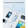 VRURC Power Bank 10000mAh con 4 Cables, Integrados Cargador portátil USB C Batería Externa portátil Pantalla LED Digital con 4