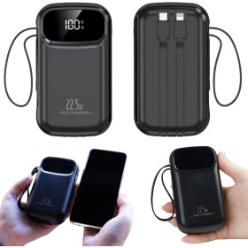 Bateria Externa Carga Rapida, 20000mAh Power Bank Carga Rápida, con Cables USB y USB C, Batería Portatil para iPhone, con Cables