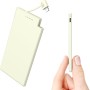 Batería Externa Auskang Power Bank 5000mAh con Cable de Carga Incorporado, Ultra Delgado y Super Ligero Powerbank, Compatible