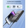 FEELLE Batería Externa Inalámbrico 27000mAh 22,5W Cargador Portátil PD & QC 3.0 Power Bank con 4 Salidas y Pantalla LED USB C