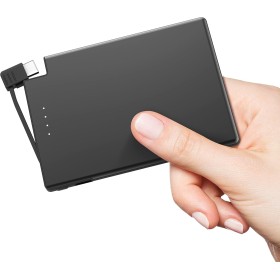 Auskang 3500mAh Mini Power Bank, Cargador portátil USB C con Cable Incorporado, pequeño Paquete de baterías externas, Compatible