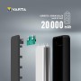 VARTA Batería Externa 20000mAh, Power Bank Power on Demand con 4 Puertos (1x Micro USB, 2X USB 3.0, 1x USB C), Compatible con