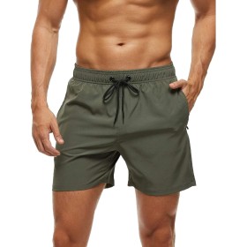 Aisprts Bañador Hombre Bañador Natacion con Bolsillos con Cremallera Pantalones Cortos de Playa Elásticos de Secado Rápido para