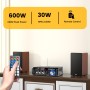 Mini Bluetooth Amplificador Audio, 600W HiFi de 2.0 Canales Audio Stereo Music Reproductor, SD Card/USB Input/FM Radio, para PC,
