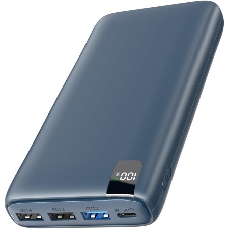 Batería Externa 26800mAh Power Bank: Hiluckey 22,5W Carga Rápida PD USB C Cargador Portátil con Pantalla LED Digital y 4 Outputs