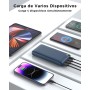 Batería Externa 26800mAh Power Bank: Hiluckey 22,5W Carga Rápida PD USB C Cargador Portátil con Pantalla LED Digital y 4 Outputs