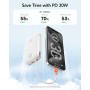 VIYISI Power Bank 30W Carga Ultra Rápida 20000 mAh,Batería Externa USB C con Cable Integrado,Batería Portátil Compacta