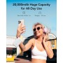 VIYISI Power Bank 30W Carga Ultra Rápida 20000 mAh,Batería Externa USB C con Cable Integrado,Batería Portátil Compacta