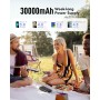 VIYISI Power Bank 30000mAh, 22.5W PD QC 3.0, con 3 Entradas y 4 Salidas, Bateria Portatil con Patalla LED, Bateria Externa Carga