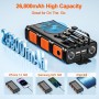WASTDE Power Bank Solar Inalámbrico de 26800mAh con Manivela y 4 Cables, Cargador Solar USB-C Carga Rápida 7 Salidas 4 Entradas