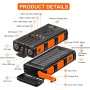 WASTDE Power Bank Solar Inalámbrico de 26800mAh con Manivela y 4 Cables, Cargador Solar USB-C Carga Rápida 7 Salidas 4 Entradas