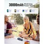 VIYISI Power Bank 30000mAh, 22.5W PD QC 3.0, con 3 Entradas y 4 Salidas, Bateria Portatil con Patalla LED, Bateria Externa Carga