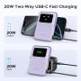 UGREEN Uno Power Bank Magnético 10000mAh, Cargador Portátil Inalámbrico y PD 20W con Cavo USB C Pantalla y Soporte, Compatible