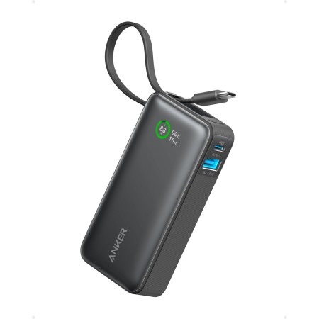 Anker Nano Power Bank 10.000 mAh Powerbank con Cable USB-C Integrado, PD 30 W de Potencia Máxima con 1 x USB-C & A, Compatible