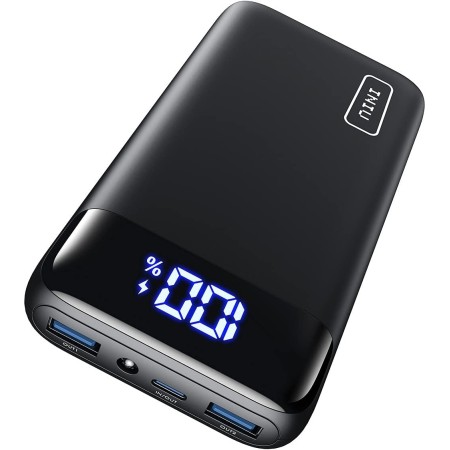 INIU Batería externa 20 W, PD3.0, QC4.0, carga rápida, 20.000 mAh, pantalla LED, batería externa, 3 salidas USB C, para iPhone