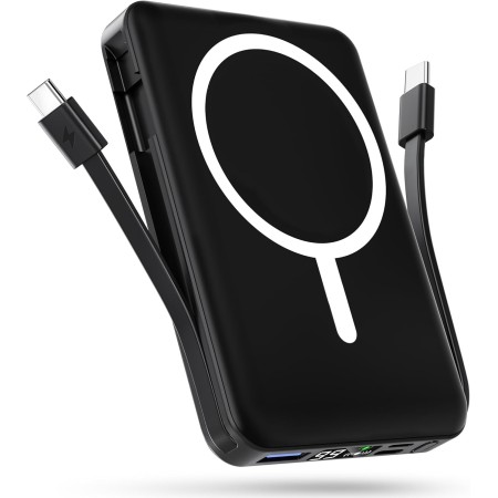 Podoru para Magsafe Powerbank, 10000mAh Bateria Externa, Bateria mag-Safe Integrado USB-C, Cargador Portátil Magnético PD 20W