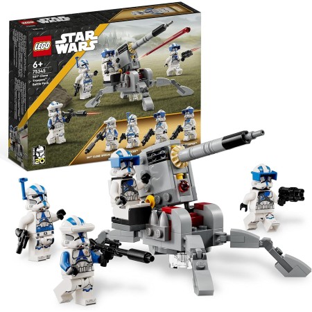 LEGO Star Wars 75345 Pack de Combate: Soldados Clon de la 501 Juguete de Construcción de Colección - Vehículo con Cañón AV-7 y 4