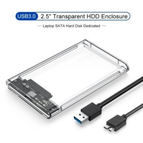 USB3.0 MicroB transparente 2,5 pulgadas caja de almacenamiento externo