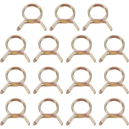 QUARKZMAN 15 Pcs de Abrazaderas de Manguera de Resorte de Doble Alambre, Diámetro Interior de 16 mm Ajuste de Manguera de 16-18