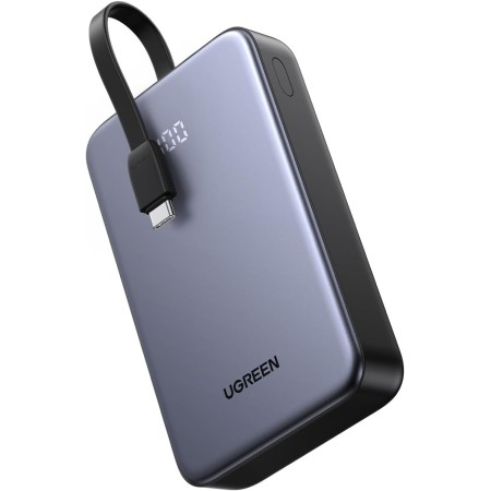 UGREEN Power Bank 20000mAh 22.5W, Batería Externa con Cable USB-C Integrado, Cargador Portátil Compatible con iPhone 16/15 Pro