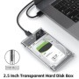 USB3.0 MicroB transparente 2,5 pulgadas caja de almacenamiento externo