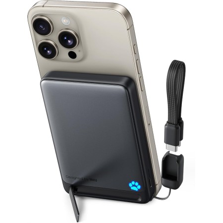 INIU Power Bank para MagSafe, 45W 10000mAh Bateria Externa Carga Rapida, Qi2 Cargador Portatil para iPhone, Bateria Portatil con