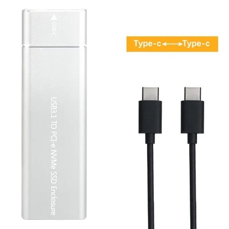Carcasa de SSD USB3.1 M.2, carcasa móvil compatible con protocolo NVME